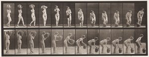 プレート235。ウォータージャーの肩から地面への回転と取り外し、1872〜1885 作： Eadweard Muybridge