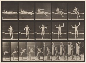 プレート260.ソファーとストレッチングアームズからの出生地、1885 作： Eadweard Muybridge