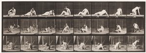 プレート266。地面に立ったまま回転して位置を変える 作： Eadweard Muybridge