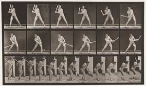 プレート275.ベースボール、バッティング（ローボール 作： Eadweard Muybridge