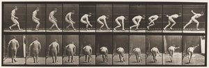 プレート287。野球;走ってボールを拾う 作： Eadweard Muybridge