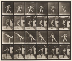 プレート315。20ポンドの岩を持ち上げる 作： Eadweard Muybridge