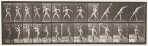 プレート319。75ポンドの岩を持ち上げる 作： Eadweard Muybridge