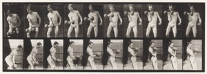 プレート324。カーリング50ポンド。ダンベル、モデル、長さ3-4 作： Eadweard Muybridge
