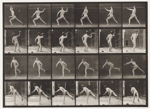 プレート360。槍を投げる、1872〜1885 作： Eadweard Muybridge