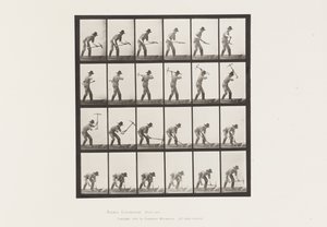 プレート386ピックを使う鉱山労働者 作： Eadweard Muybridge