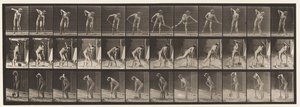 プレート387。農夫、長い柄のシャベルを使用 作： Eadweard Muybridge
