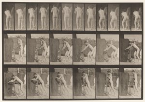 プレート394。クランクハンドルを回す 作： Eadweard Muybridge
