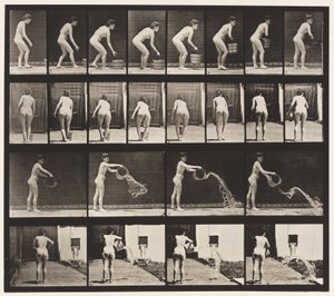 プレート401。水のバケツを空にする 作： Eadweard Muybridge