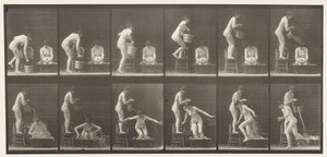 プレート406。2つのモデル、8つのバケツの水を1つに注ぐ 作： Eadweard Muybridge