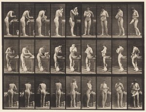 プレート412。洗顔、顔拭き、回転 作： Eadweard Muybridge