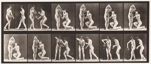 プレート452。2つのモデル、8ニール、手の中のウォータージャーからのドリンク、1872〜1885 作： Eadweard Muybridge