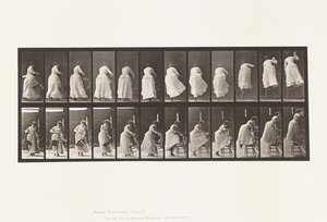 プレート457.椅子を踏んで、手を伸ばす 作： Eadweard Muybridge