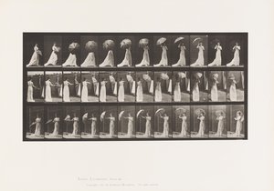 プレート 461日傘を開いて振り向く 作： Eadweard Muybridge