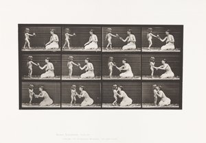 プレート465。2つのモデル、子供70N、花束を12、1885にもたらします 作： Eadweard Muybridge