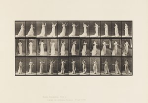 プレート55.歩く、向きを変える、嫌悪の行動、1885 作： Eadweard Muybridge