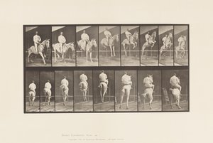 プレート645.ハードルを跳ぶ、サドル、クリアリングとランディング 作： Eadweard Muybridge