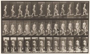 プレート82。上昇する傾斜、両手に水のバケツ 作： Eadweard Muybridge