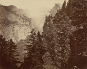 ヨセミテ渓谷、ユニオンポイントからのテナヤ渓谷（1872年撮影） 作： エドワード・マイブリッジ