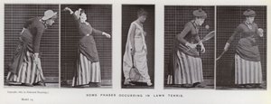 動きのある人間像。ローンテニスで起こるいくつかの局面（モノクロ写真 作： Eadweard Muybridge