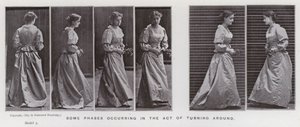 動く人間の姿。振り向く」という行為の中で起こるいくつかの局面（モノクロ写真 作： Eadweard Muybridge
