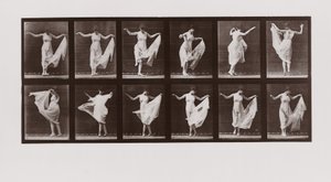 女性の踊り、アニマルロコモーションからのプレート107、1887 作： Eadweard Muybridge