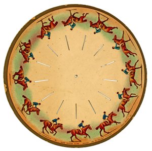 馬のギャロッピングを示すzoopraxiscopeディスク、1893 作： Eadweard Muybridge