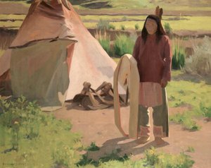 クリックウォリアー、c.1898（キャンバスに油彩） 作： Eanger Irving Couse
