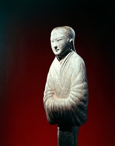 神西省のものと思われる墓の人物像の詳細（土器 作： Eastern Han Dynasty Chinese School