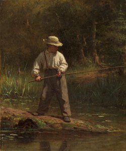 漁をする少年 1860年頃 油彩・カンヴァス 作： Eastman Johnson