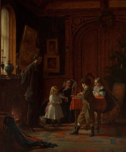 クリスマスタイム、ブロジェットファミリー、1864年。 作： Eastman Johnson
