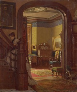 在宅でない、1873年頃（板紙に油彩） 作： Eastman Johnson