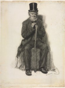 老人の研究おそらくピーター・フォルガーの肖像画のための研究c。 1886年。 作： Eastman Johnson