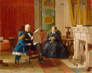 ブラウン家、1869年（キャンバスに油彩） 作： Eastman Johnson