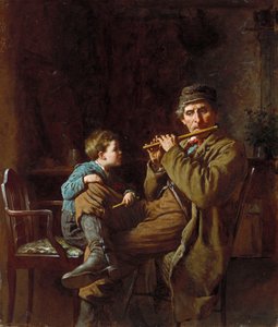 真面目な生徒、1881 作： Eastman Johnson