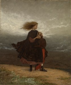 私が私の後ろに残した少女、カリフォルニア州。 1872年。 作： Eastman Johnson