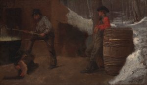 シュガー キャンプ (メープル シュガーまたはスーザン レイの作成としても知られています) 作： Eastman Johnson