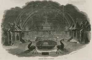 ロイヤルボクスホールガーデンズ、ロンドンの花火の寺院 作： Ebenezer Landells