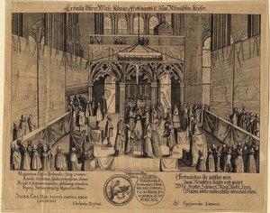 フェルディナンド2世のローマ皇帝への戴冠式。 1619年 作： Eberhard Kieser