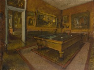 メニルユベールのビリヤードルーム 作： Edgar Degas