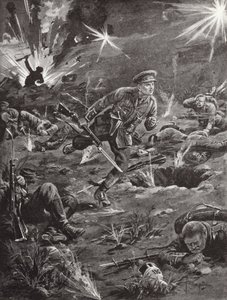 1915年4月、ベンジャミンギアリー中尉が激しい砲撃の下で急いで丘60の右側にある塹壕に向かい、ベルギーのイープルの将校と連絡を取る