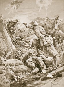 反撃中にドイツ人のパーティーを湾岸で保持している私立（演技法人）L.クラーク、片手 作： Edgar Alfred Holloway