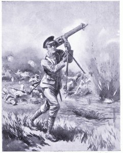 プライベートリンは、アイヌの戦いで重火の中で修理のために機関銃を運びました。 DCM 1915を受賞