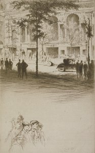 町の広場、Sidonie-Gabrielle Colette (1873-1954) による「ミツウ」の挿絵、1930 年発行 (エッチング & ドライポイント) 作： Edgar Chahine