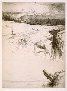 北フランス: 第一次世界大戦後に放棄された塹壕 (エッチング) 作： Edgar Chahine