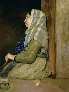 ローマの乞食女、1857 作： Edgar Degas