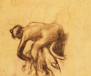 お風呂の後、女性は彼女自身を乾かしました、1890 " 作： Edgar Degas