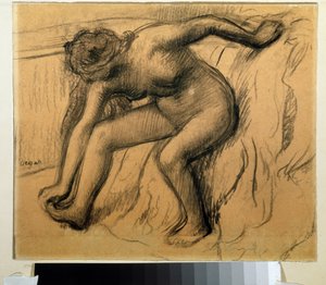 入浴後。 エドガー・ドガ (1834-1917) の素描 作： Edgar Degas
