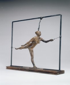 右足の上にアラベスク、左腕を前に、c。 18851890。 作： Edgar Degas