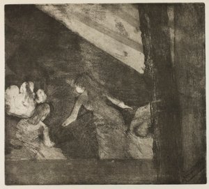 カフェ・デ・アンバサダーにて 作： Edgar Degas